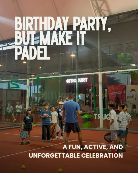 Birthday party but make it padel poster