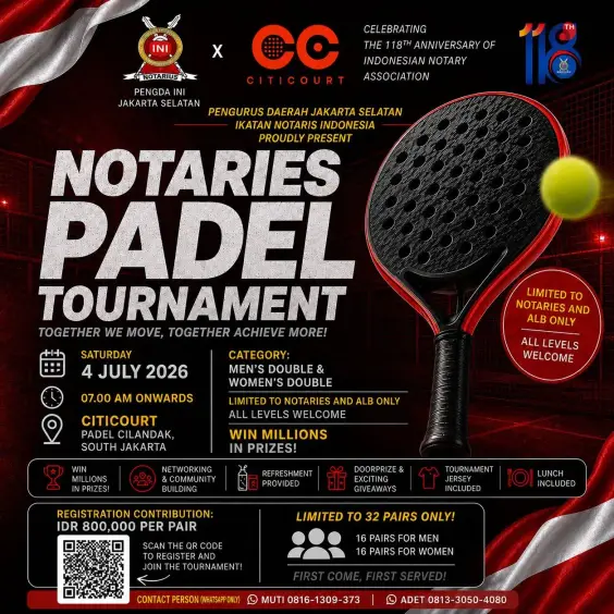 Notaries Padel Tournament 2026 poster
