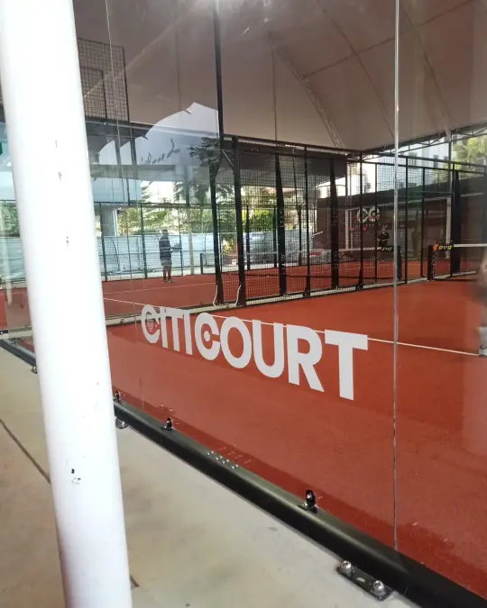CITICOURT lettering on the court glass